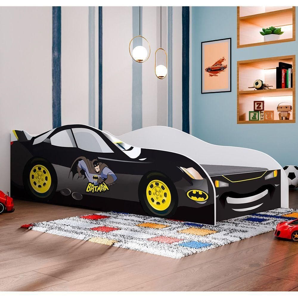 Cama Carro Infantil Personagens MDF Morcego Preto