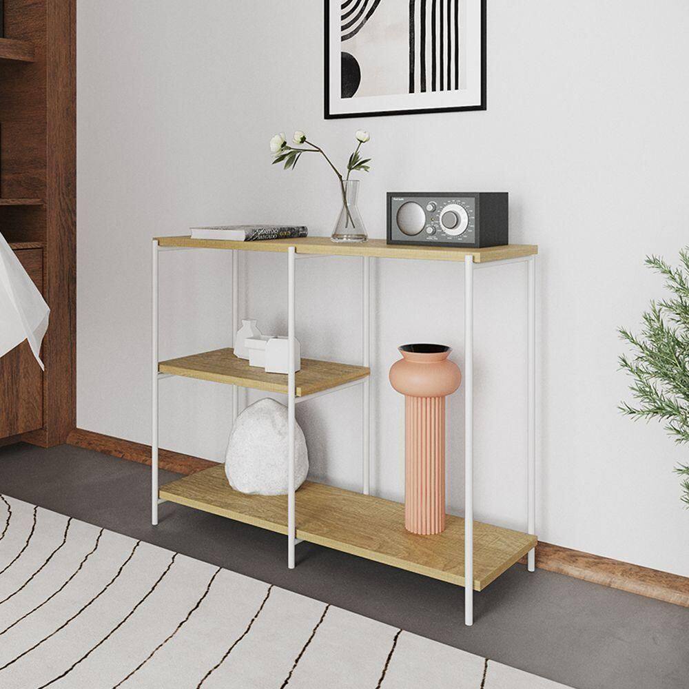 Aparador Industrial Artesania Branco E Feijó 95cm Preto