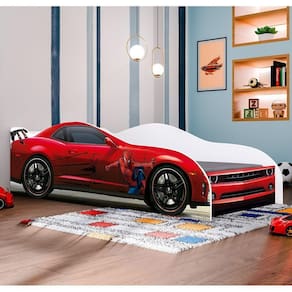 Mini Cama Juvenil Carro Personagem Cama Infantil Carro Homem Aranha Vermelho