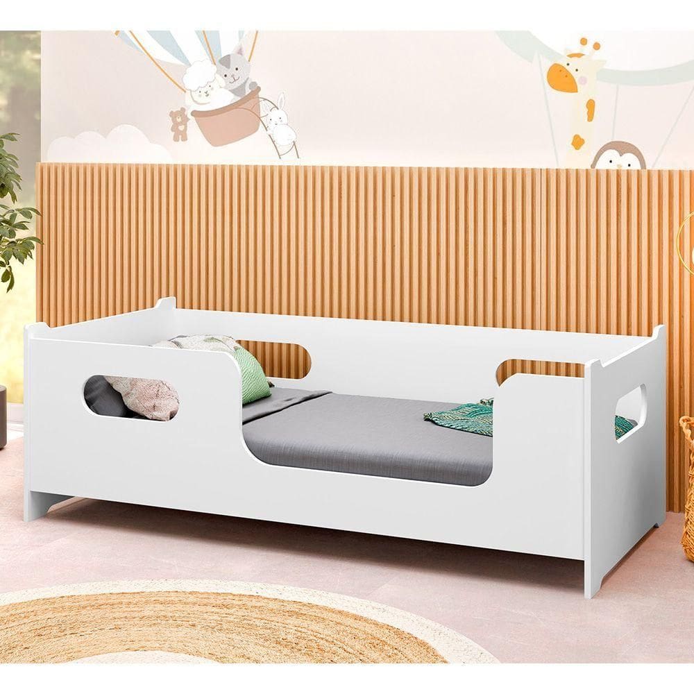 Cama Juvenil Master Com Proteção Lateral MDF Branco