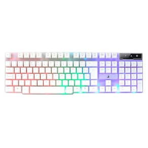 Teclado Gamer Rise Mode G1 Semi Mecânico Full RGB Rainbow USB Branco - RM-TG-01-FW