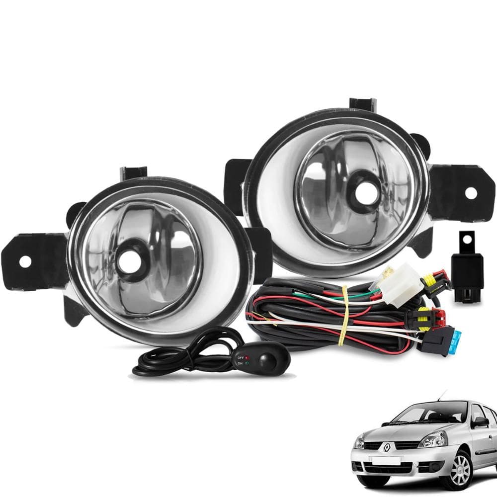 Kit Farol de Milha Clio 2003 a 2012 Botão Alternativo