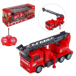 Caminhao Controle Remoto Bombeiros Carrinho Guindaste Guincho Articulavel Carro Com Luz E Som