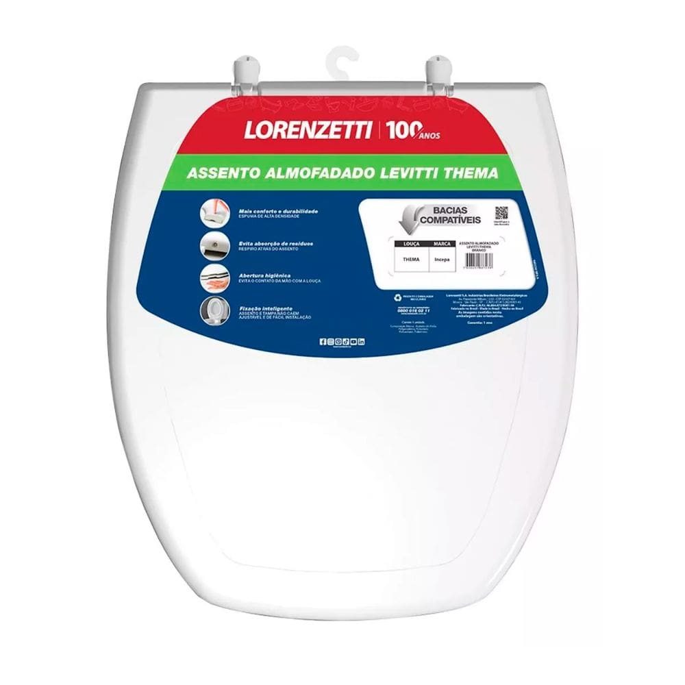 Lorenzetti Assento Vaso Sanitário Almofadado Thema Branco