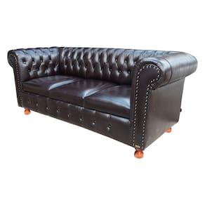 Sofá Capitonê Chesterfield Luiz Xv 1.80M Corano Café - Barbearia - Escritório - Sala De Estar - Casa - Studio