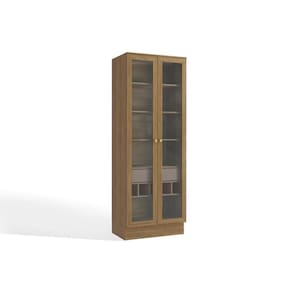 Módulo Cozinha Henn Americana Botanic M628 c/ 2 Portas de Vidro e 1 Gaveta 50cm Nogueira/Fendi