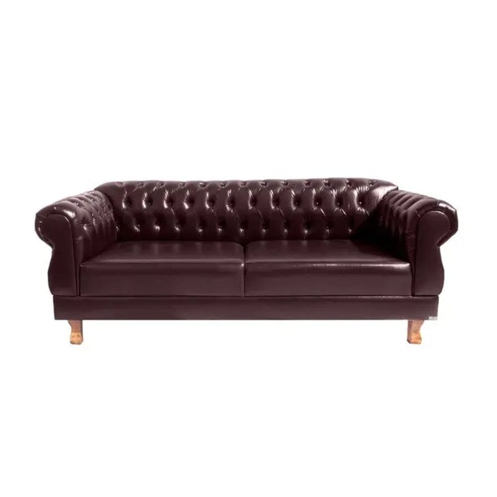 Sofá Chesterfield Elisabeth 1.80 - Corano Café / Capitonê - Barbearia - Escritório - Sala De Tv - Decoração