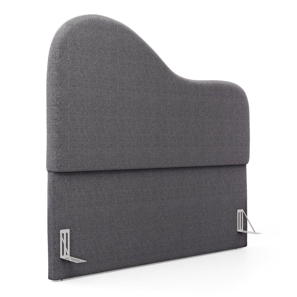 Cabeceira Orgânica Cama Box Queen Size Sea 160cm com Frame Bouclé Cinza Escuro - Desk Design
