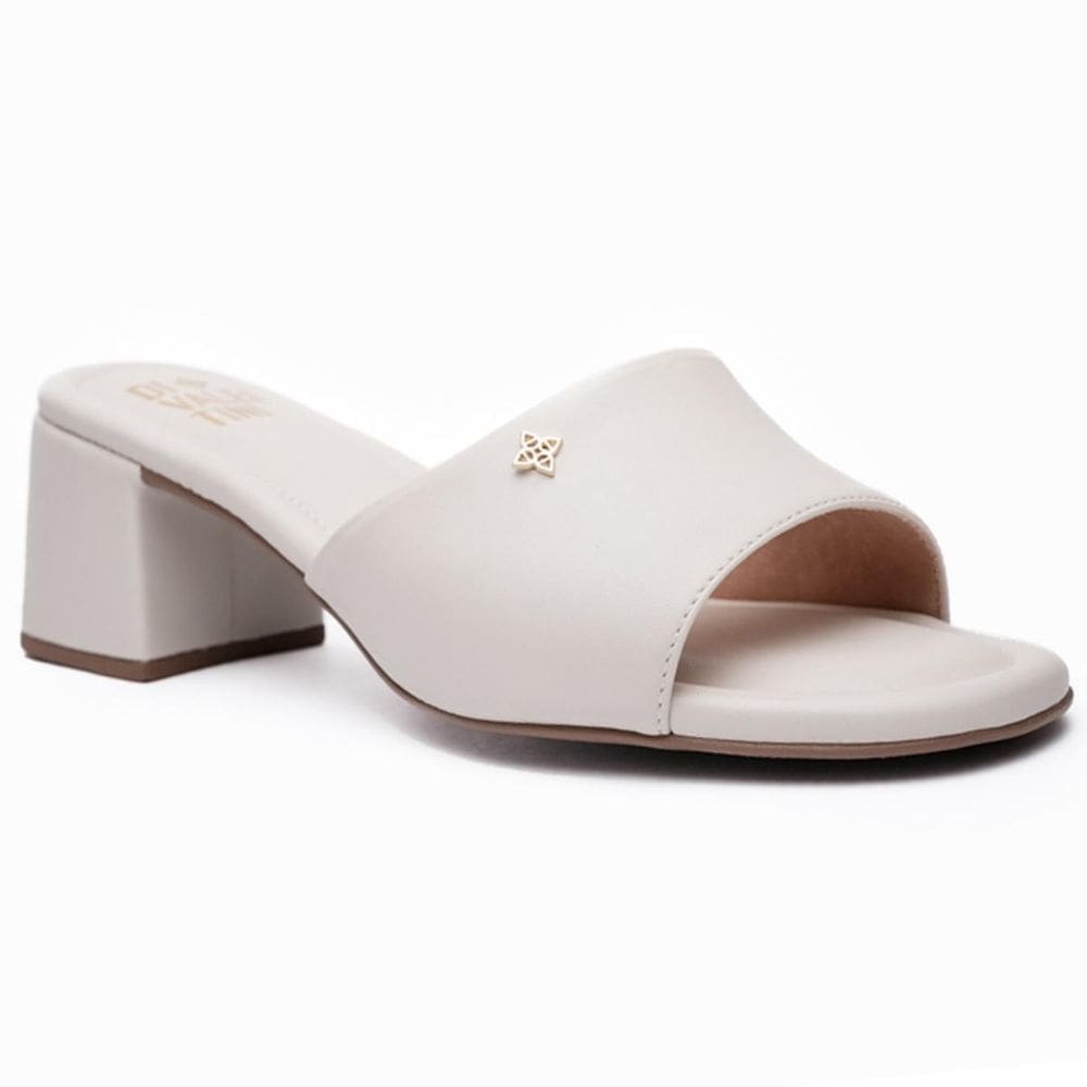 Tamanco Di Valentini AVA Salto Bloco Feminino - Off White