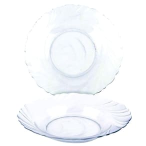 Kit Jogo Pratos Fundo Sopa Transparente 10 Peças 22,5cm