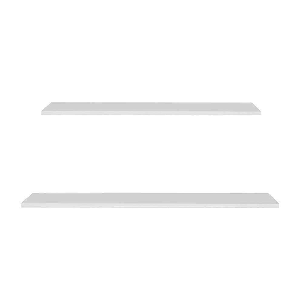Prateleira Flutuante De Quarto Adulto Kit 2 Suporte Invisível Cp1 Yara Branco - Lumil