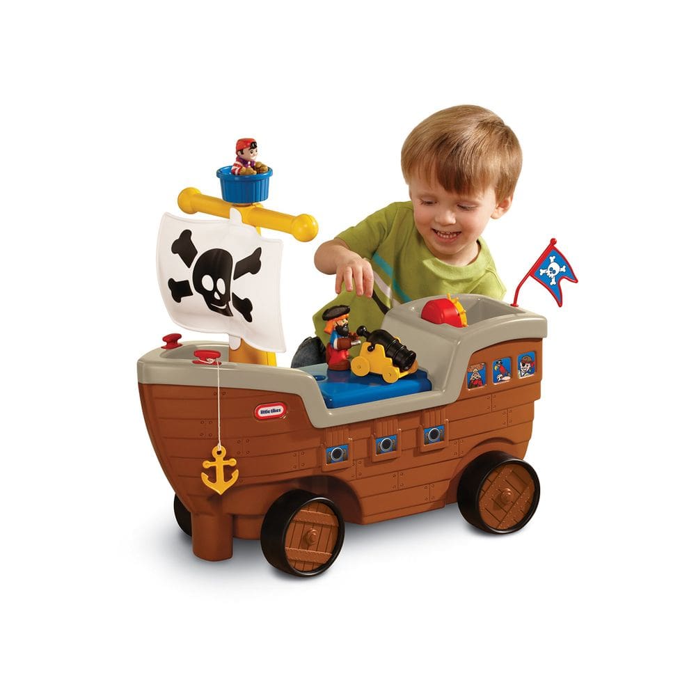 Brinquedo Ride-On Pirate Ship Little Tikes 2 em 1 com armazenamento de mais de 18 milhões