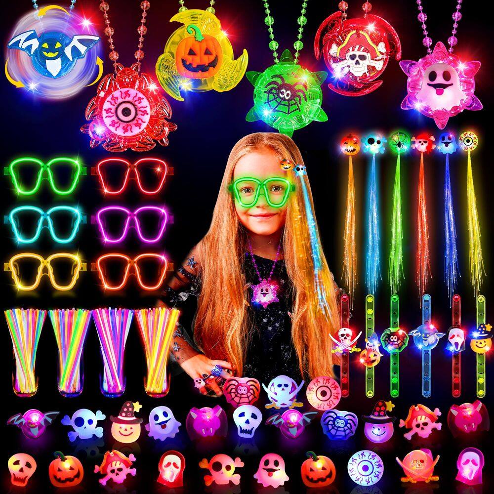 Lembrancinhas de festa de Halloween Malhaii 108 unidades Light Up para crianças