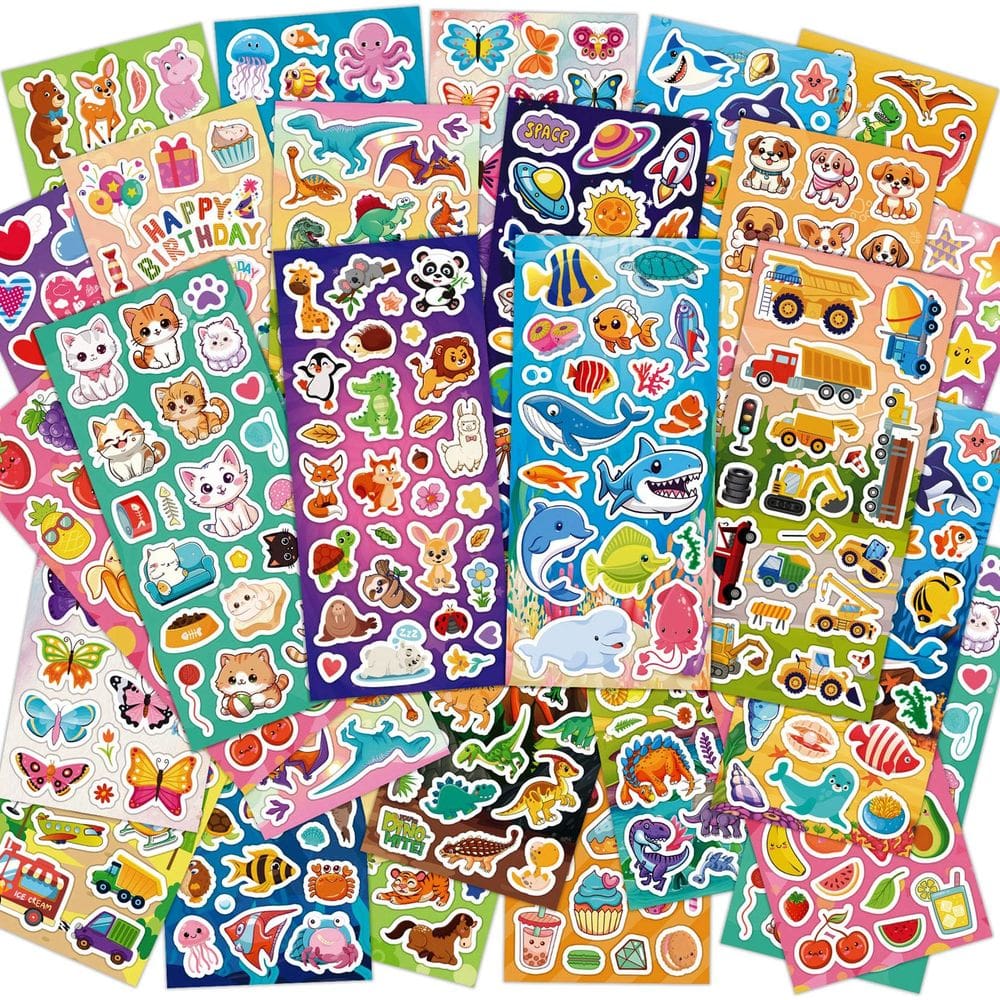 Adesivos KARSLORA 36 folhas para crianças Scrapbooking 800+ Stick