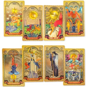 Cartas de tarô KIINO 78 Gold Foil com guia para iniciantes