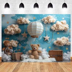 Imagem de fundo fotográfica AlelCJY Hot Air Balloon Bear Baby