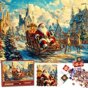 Puzzle Advent Calendar Homlouue 2024 com 108 peças para crianças