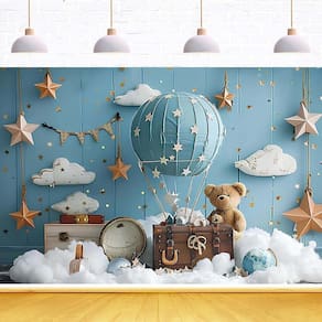 Imagem de fundo fotográfica AlelCJY Hot Air Balloon Bear Baby