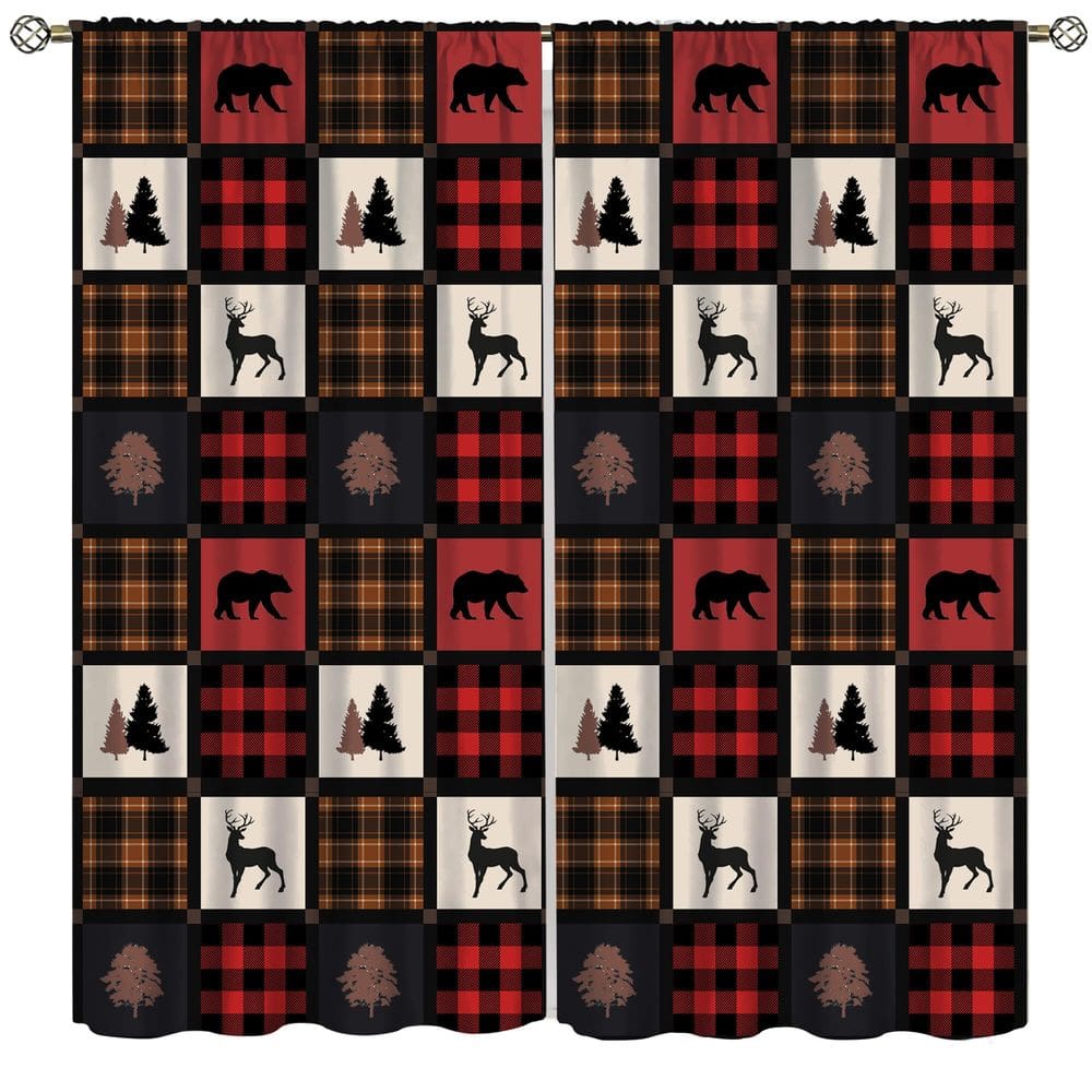 Cortinas Ginness Cabin Retro Rustic Lodge Blackout 132x213cm