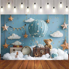 Imagem de fundo fotográfica AlelCJY Hot Air Balloon Bear Baby