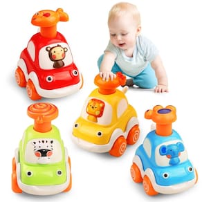 Toy Cars ALASOU Animal Car para menino de 1 a 2 anos com 4 animais