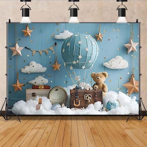Imagem de fundo fotográfica AlelCJY Hot Air Balloon Bear Baby