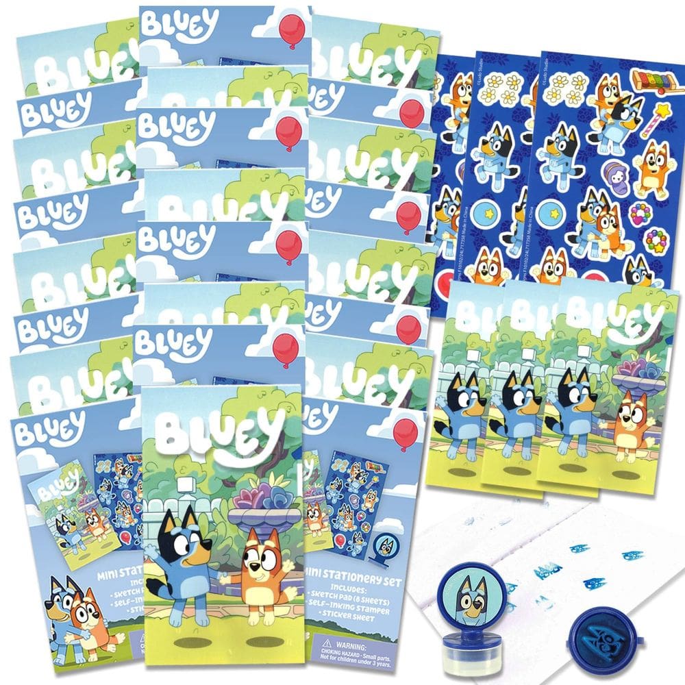 Conjunto de lembrancinhas Disney Bluey Birthday com 24 pacotes de atividades