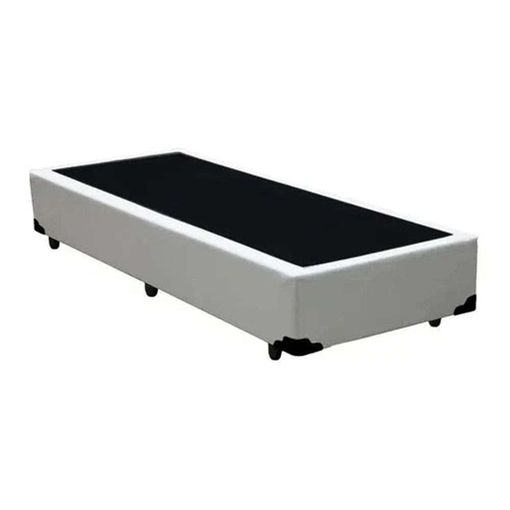 Cama Box Solteiro Sintético Principe das Camas Branco 88x188x40