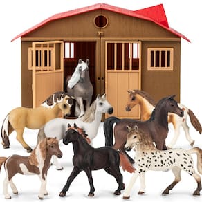 Conjunto de brinquedos para cavalos TikonSyol, 8 peças, figura de cavalo realista de 13 cm