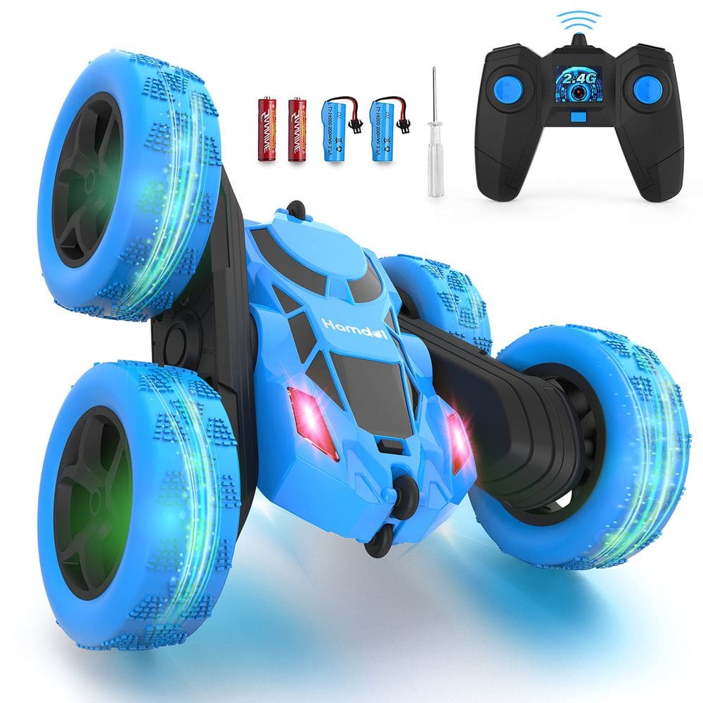 Carro de controle remoto Hamdol, dupla face, giratório de 360°, 4WD