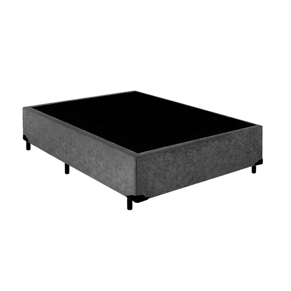 Cama Box Casal Suede Principe das Camas Cinza 138x188x40