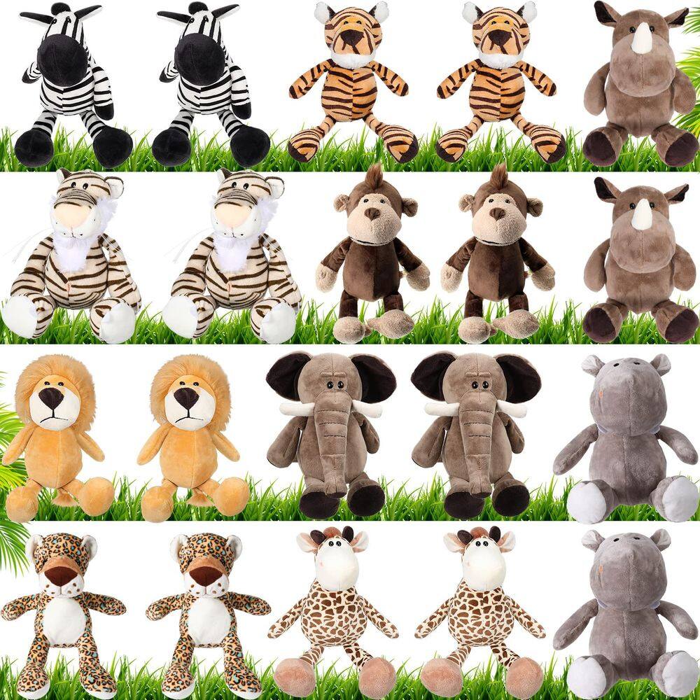 Animais de pelúcia HyDren Safari, 20 unidades, selva de pelúcia de 30 cm