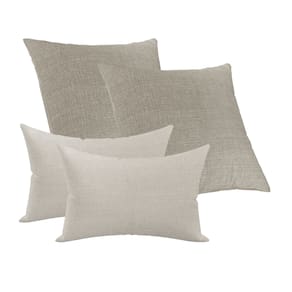 Kit 2 Capa Almofada 50x50cm e 2 Capas 30x50cm Luxo Caqui