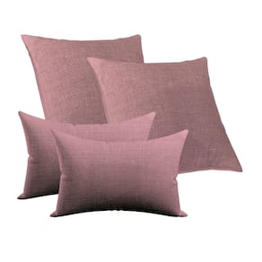 Kit 2 Capa Almofada 50x50cm e 2 Capas 30x50cm Luxo Rose