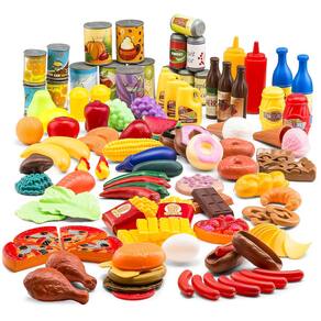 Conjunto de comida Pretend Play JaxoJoy 122 peças para cozinha infantil