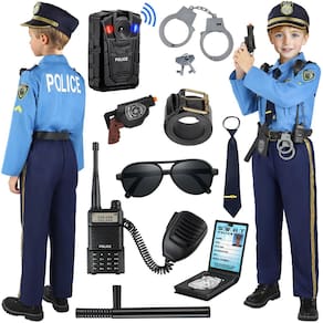 Traje policial Luucio para crianças Policial com acessórios