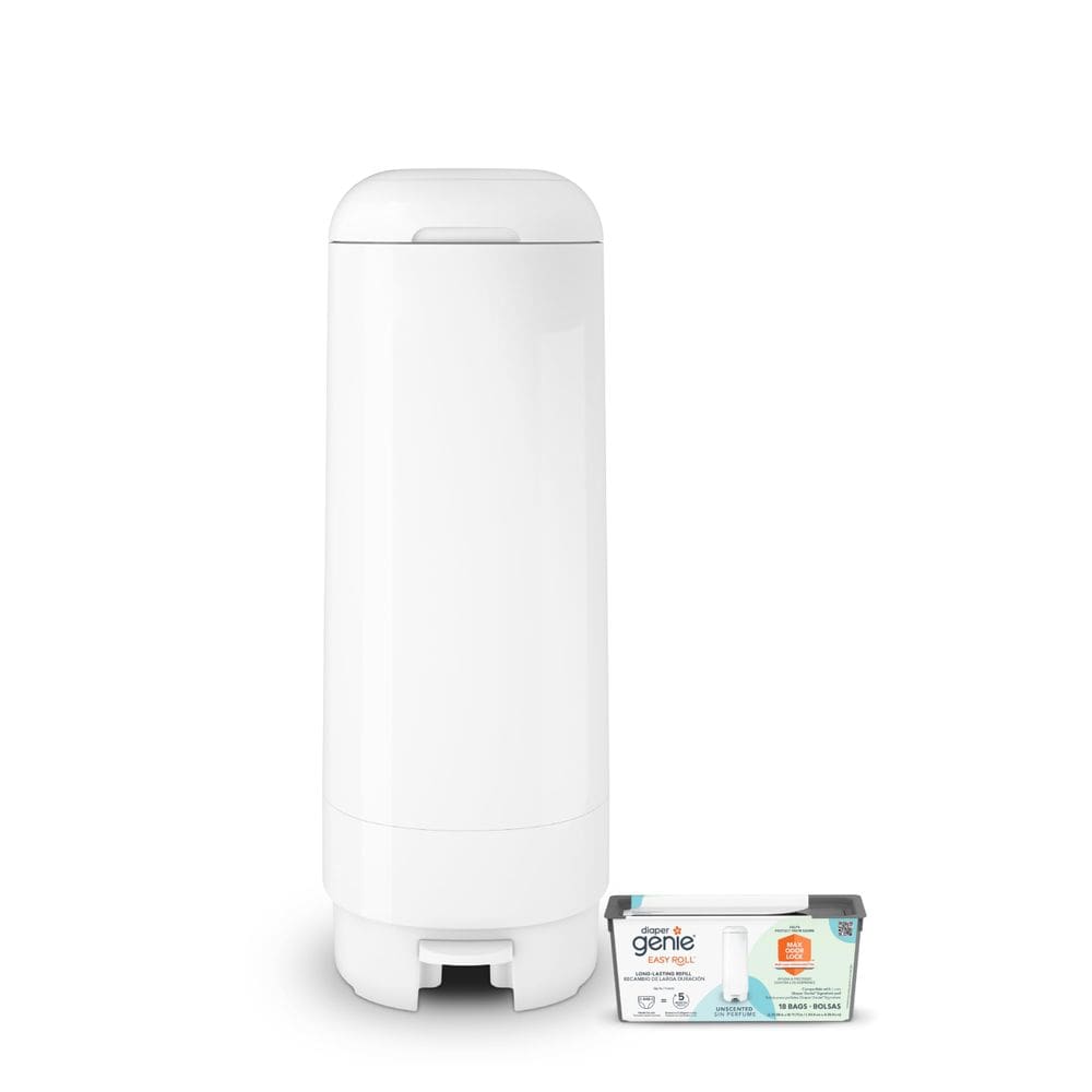 Balde de fraldas Diaper Diaper Genie Signature com 1 recarga e 18 bolsas