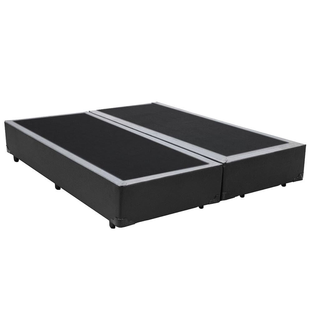 Cama Box Casal Bipartido Principe das Camas Sintético Cinza 138x188x40