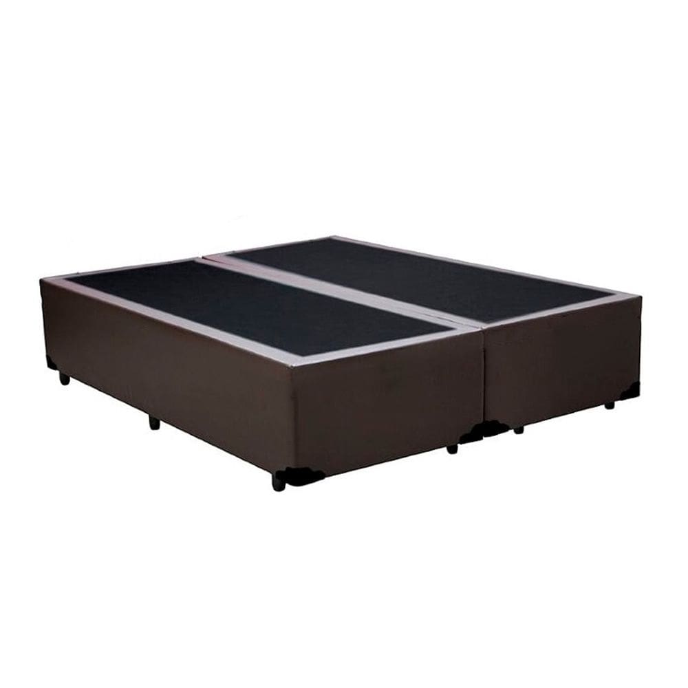 Cama Box Casal Bipartido Principe das Camas Sintético Marrom 138x188x40