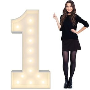 Light Up Numbers JoyBox Design de 1,4 pés com moldura e luzes