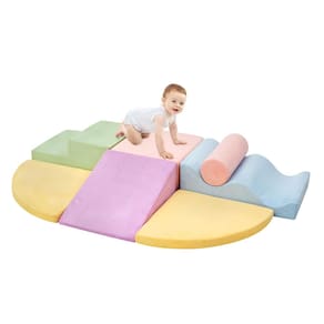 Brinquedos de escalada QUCHI Conjunto de blocos de escalada de espuma macia de 7 peças