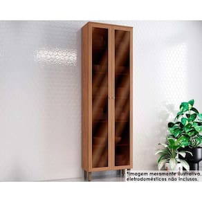 Cristaleira de Cozinha Requinte c/ 2 Portas de Vidro 71x230cm Nature - Henn