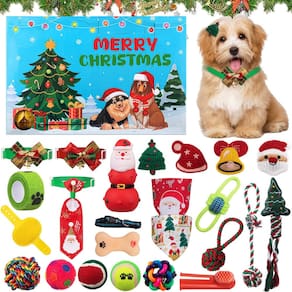 Calendário de advento para cães Motionchic 24 dias com brinquedos e acessórios