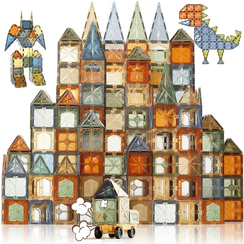 Telhas magnéticas Fodoss 102 peças de brinquedos magnéticos de construção 3D