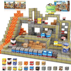 Blocos magnéticos Coodoo Build Mine Magnet World Train Track S