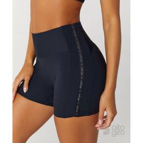 Bermuda Elastico Personalizado Alto Giro Preto