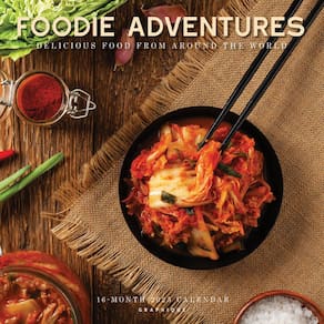 Calendário de parede Graphique 2025 Foodie Adventures 30x30cm