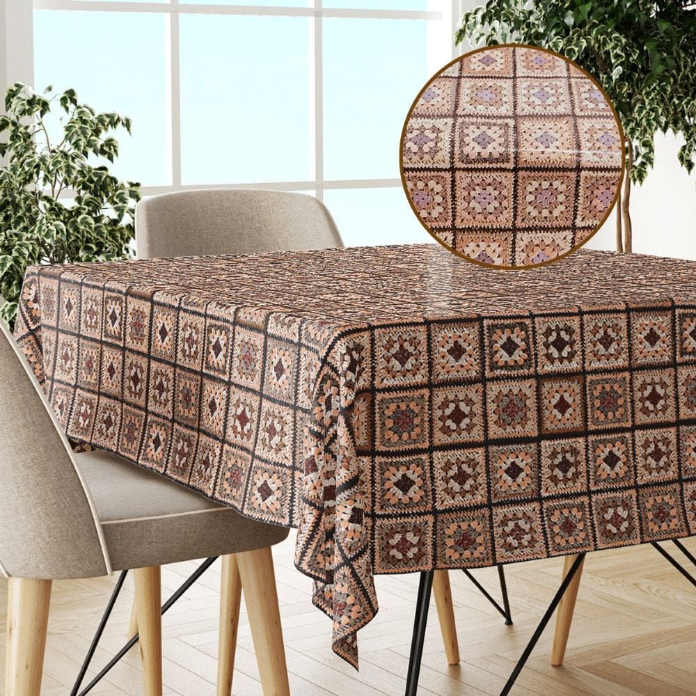 Toalha Mesa Plástica Térmica Tricot 8 Lugar 1,40x2,00