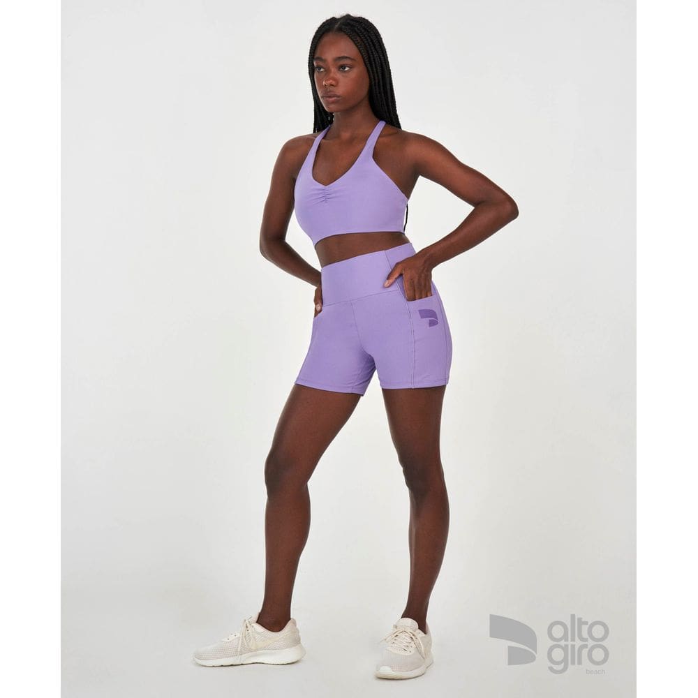 Short Curto com Bolso Alto Giro Violeta Lavanda