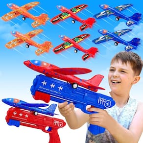Brinquedo lançador de avião LJZJ, pacote com 6 unidades, com LED Foam Glider 4-12 Ye